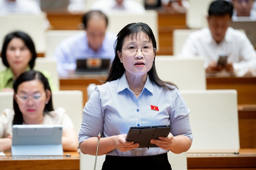 ĐBQH Nguyễn Hoàng Uyên phát biểu.