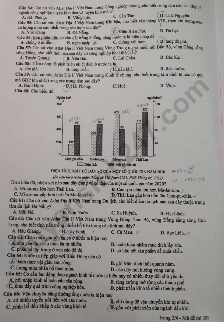 Đáp án đề thi môn KHXH - Lịch sử Địa lý GDCD mã đề 316 317 318 tốt nghiệp THPT 2024 chính xác nhất - 8