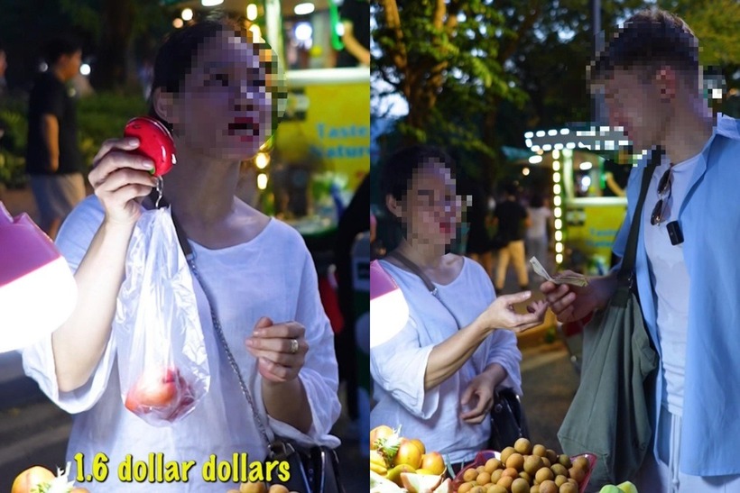 Người bán hàng ra giá 200.000 đồng/kg roi. (Ảnh cắt từ video)
