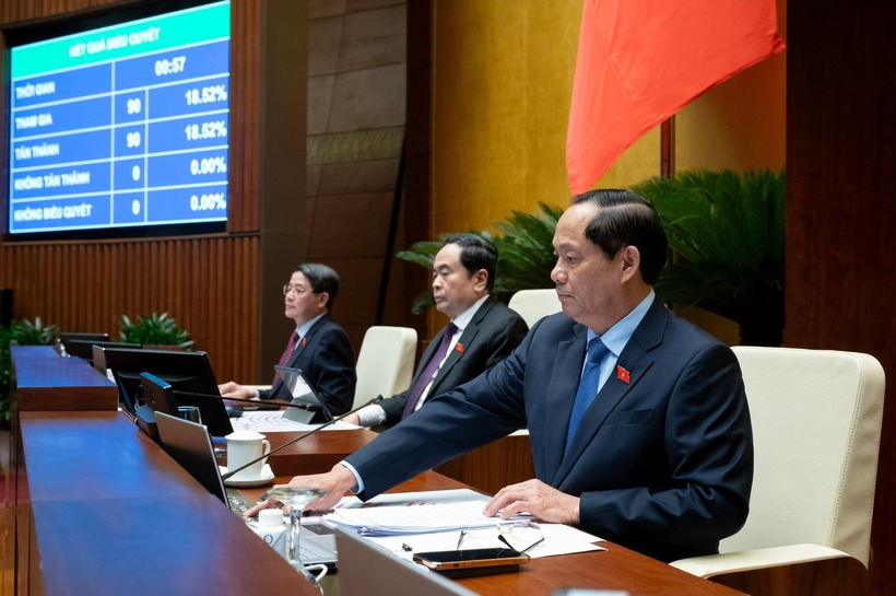 Quốc hội thông qua Luật sửa đổi, bổ sung một số điều của Luật Cảnh vệ chiều 28/6 (Ảnh: Media Quốc hội).