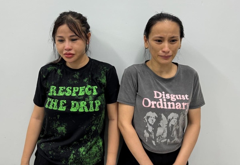 Hai đối tượng Liên (bên trái) và Dung bị bắt giữ. Ảnh: Công an TP.Đà Nẵng