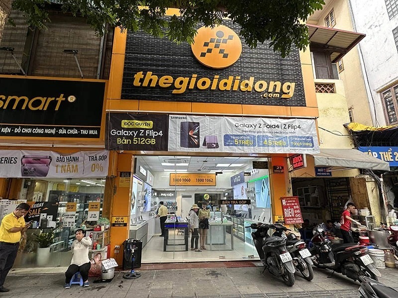 Cửa hàng Thế giới Di động số 21D Hàng Bài. Ảnh: VietnamPlus