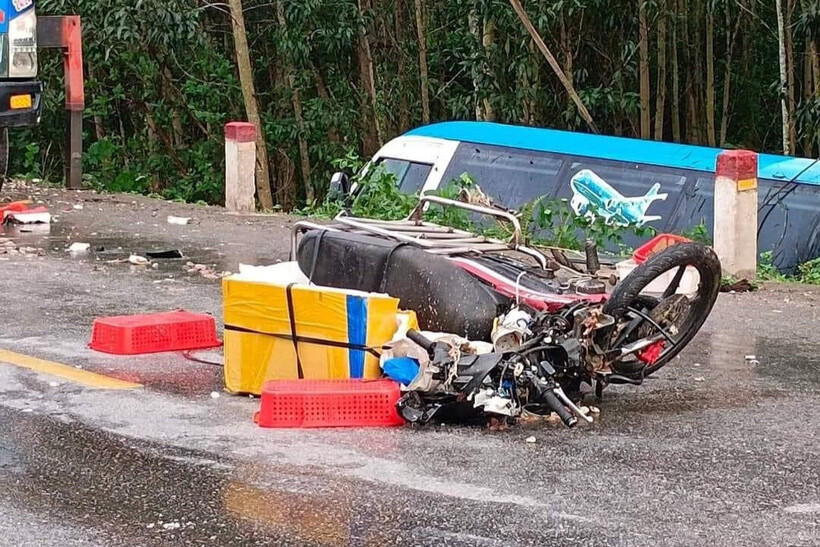 Hiện trường xảy ra vụ tai nạn. Ảnh: Vietnamnet.