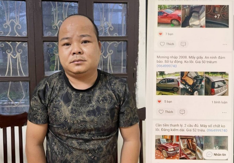 Đối tượng Thịnh và nội dung đăng thông tin để lừa đảo các bị hại. Ảnh: Công an nhân dân