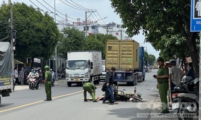 Hiện trường xảy ra vụ tai nạn. Ảnh: Báo Công an TP.HCM.