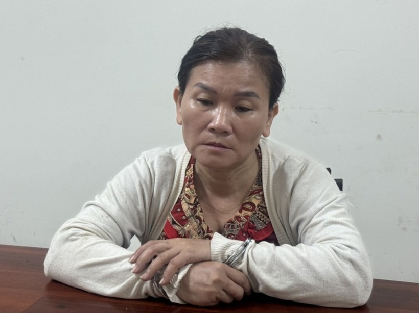 Nguyễn Thị Mai tại cơ quan công an. Ảnh: Công an nhân dân
