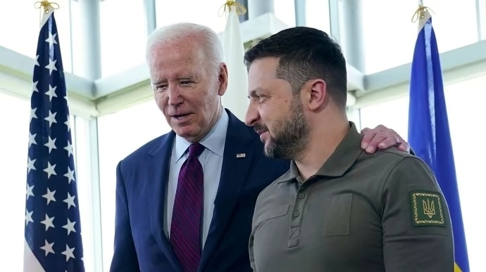 Tổng thống Mỹ Joe Biden có thể sẽ có cuộc gặp song phương với người đồng cấp Ukraine Volodymyr Zelensky vào tuần tới. Ảnh: Pravda