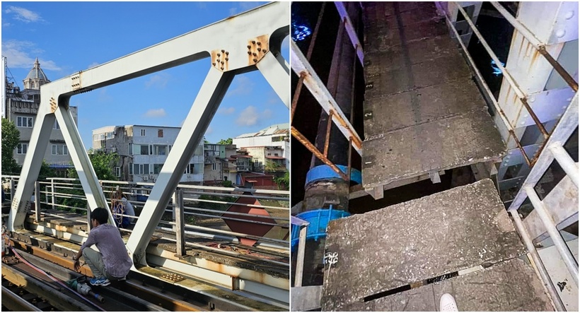 Các đơn vị chức năng đang tìm phương án khắc phục sự cố tại cầu Quay sau tai nạn tối 6/7. (Ảnh: VOV)