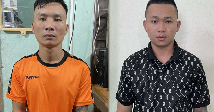 Đối tượng Lê Công Đạt (trái) và Trần Ngọc Anh. (Ảnh: Công an Thanh Hóa)