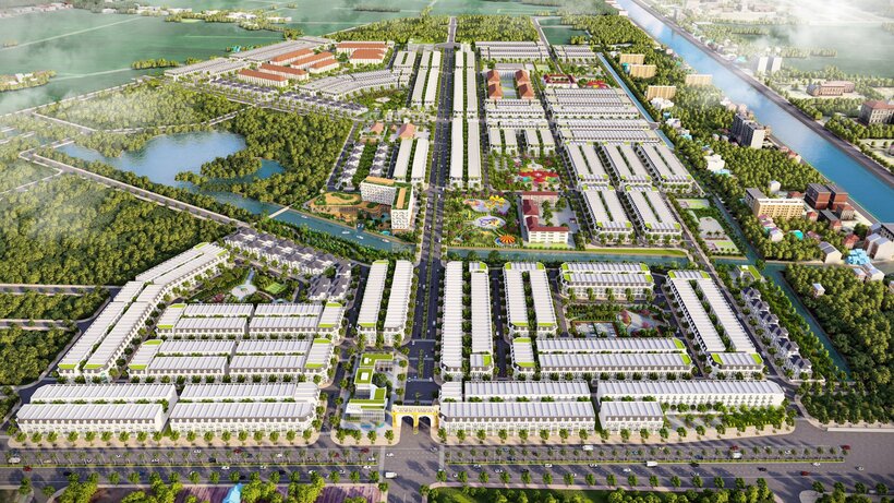 Phối cảnh tổng thể dự án Khu dân cư thương mại Vị Thanh.