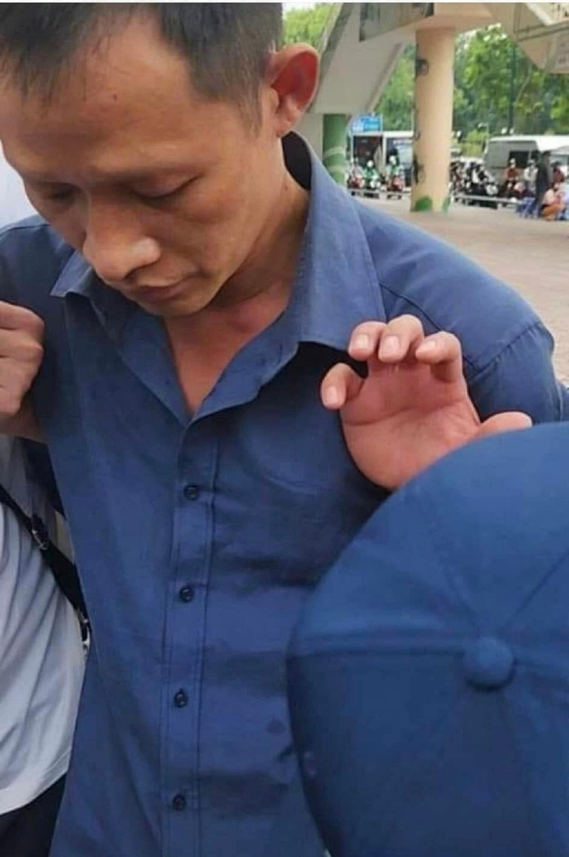 Nghi phạm Dương Đình Luyện tại thời điểm bị bắt giữ. Ảnh: VietNamnet