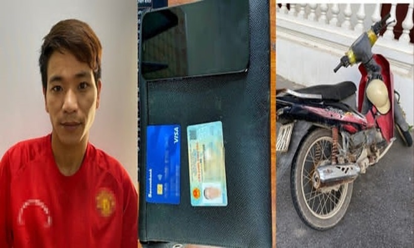 Đối tượng Phạm Thành Hoàn và tang vật liên quan đến vụ án.