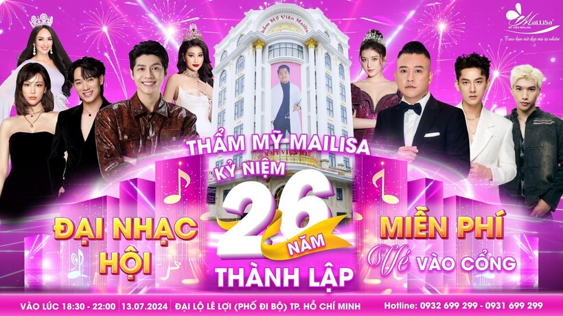 Đêm tiệc ca nhạc mừng kỷ niệm 26 năm Mailisa quy tụ những cái tên hot nhất showbiz Việt