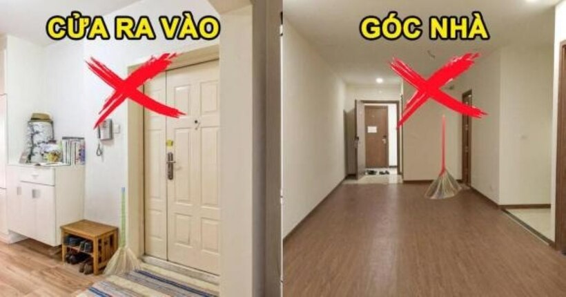 Việc đặt chổi ở cửa ra vào, nơi đón nhận luồng khí, sẽ vô tình chặn đứng tài lộc, may mắn vào nhà, khiến gia chủ dễ gặp xui xẻo, khó khăn trong công việc và cuộc sống. Ảnh minh họa