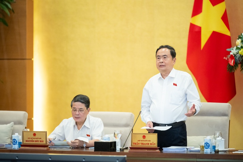 Chủ tịch Quốc hội Trần Thanh Mẫn phát biểu khai mạc phiên họp.