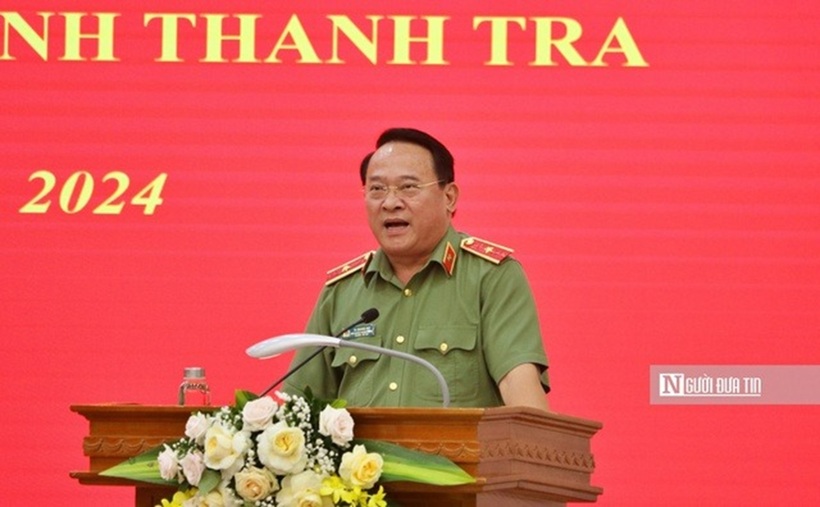 Thiếu tướng Tạ Quang Huy - Phó Chánh thanh tra Bộ Công an phát biểu.