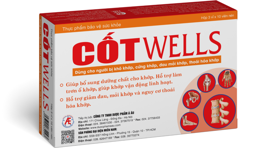 CốtWells giúp cải thiện các triệu chứng đau khớp, vận động khó khăn do thoái hóa khớp