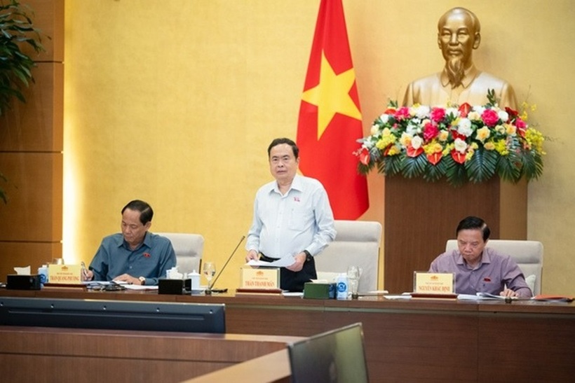 Chủ tịch Quốc hội Trần Thanh Mẫn phát biểu tại cuộc họp.