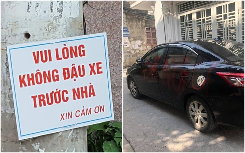 Đỗ xe ô tô chắn cửa nhà khiến cho gia chủ gặp phiền toái, khó di chuyển ra vào.