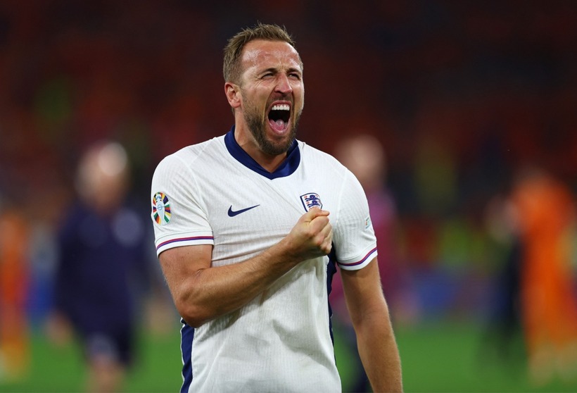 Harry Kane ăn mừng sau khi Anh thắng Hà Lan 2-1 ở bán kết Euro 2024. Ảnh: Reuters