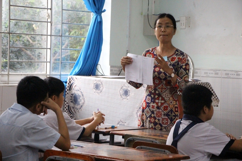 Học sinh tham dự kỳ thi khảo sát vào lớp 6 tại TP.Thủ Đức (TP.HCM). Ảnh minh họa: Thanh Niên
