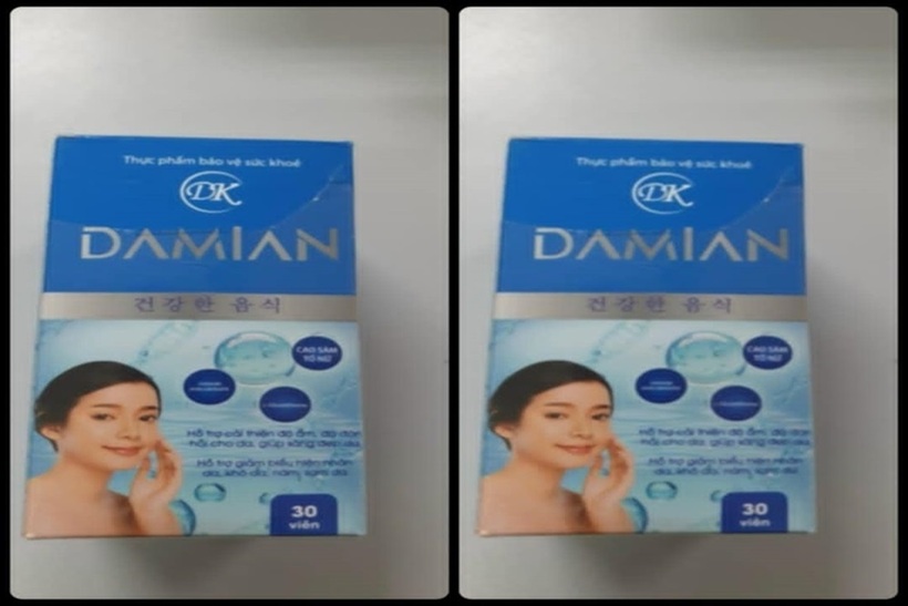 Sản phẩm DAMIAN giả mạo bị cơ quan công an thu giữ.