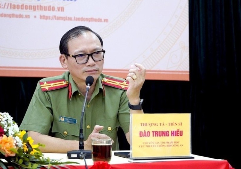 Thượng tá, Tiến sĩ tội phạm học Đào Trung Hiếu. Ảnh: Tiền Phong