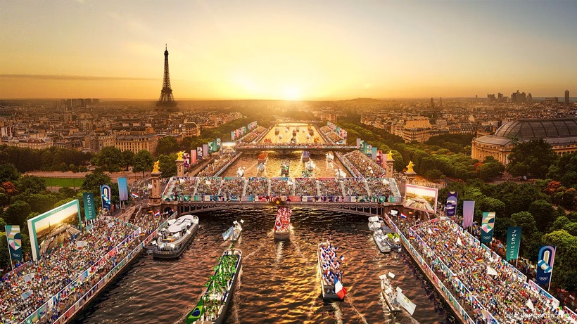 Lễ khai mạc Olympic Paris 2024 diễn ra trên sông Seine, thay vì trong sân vận động như những kỳ Thế vận hội trước. Ảnh: Olympics.com