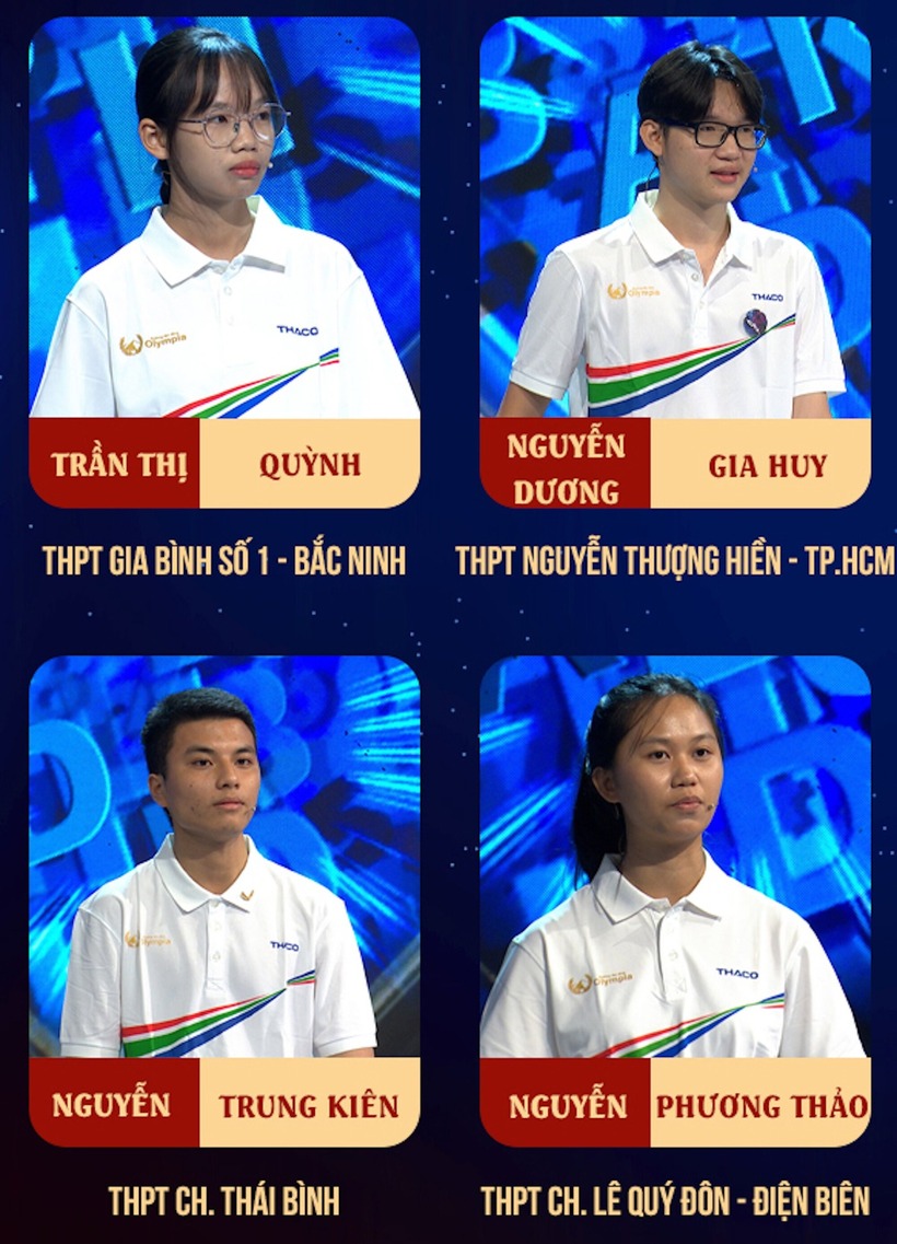 4 thí sinh tham gia Đường lên định Olympia 2024 tuần 2 tháng 1 quý 4. Ảnh: VTC News