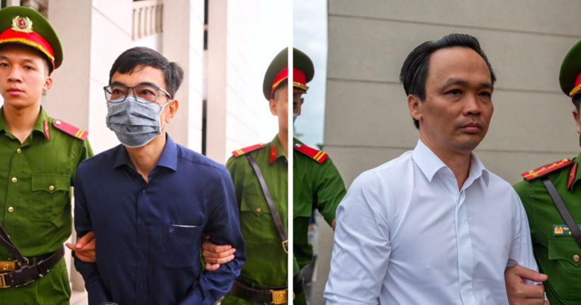 Bị cáo Lê Hải Trà và bị cáo Trịnh Văn Quyết.