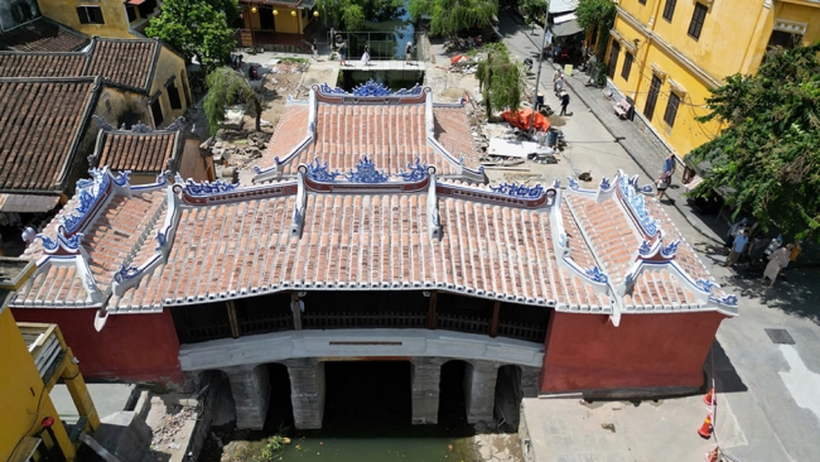 Chùa Cầu sau khi được trùng tu. Ảnh: Báo Giao thông