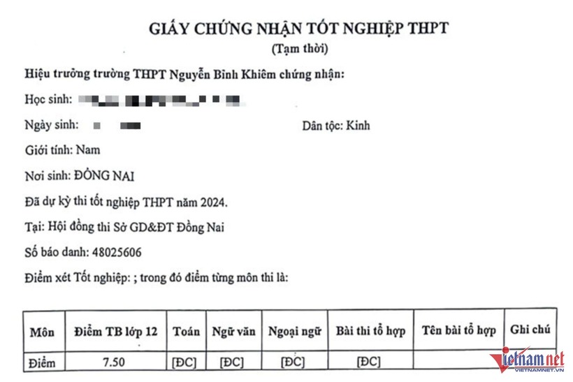 Nạn nhân thứ 4 trong vụ đầu độc Xyanua ở Đồng Nai được đặc cách tốt nghiệp THPT 2024. Ảnh: VietNamnet