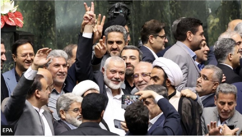 Ông Haniyeh tại Quốc hội Iran. Ảnh: EPA