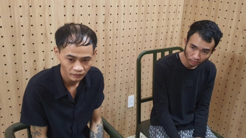 Các đối tượng tại cơ quan Công an. Ảnh: Báo CAND.