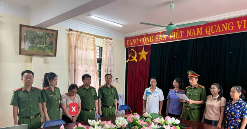 Bị can Nguyễn Hồng Tươi (dấu X, Ảnh: Công an tỉnh Lai Châu)