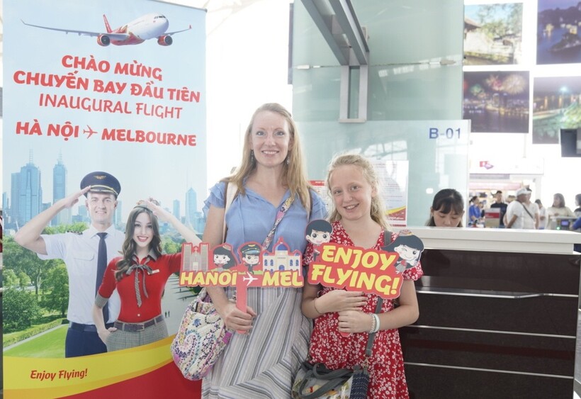 Khai trương dường bay Hà Nội - Melbourne, Vietjet là hãng hàng không khai thác nhiều đường bay nhất giữa Việt Nam và Australia (ảnh: H.T)