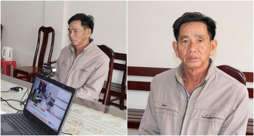 Đối tượng Huỳnh Văn Lệ tại cơ quan công an. (Ảnh: Công an)