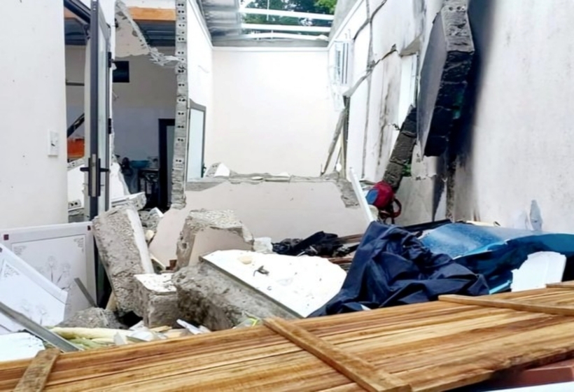 Hiện trường vụ nổ bình gas, 1 người tử vong ở Nghệ An. Ảnh: Người Lao Động