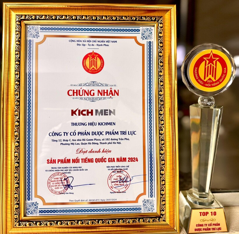 Thương hiệu Trí Lực Pharma khẳng định uy tín khi lọt vào “TOP 10 thương hiệu nổi tiếng Quốc gia năm 2024”