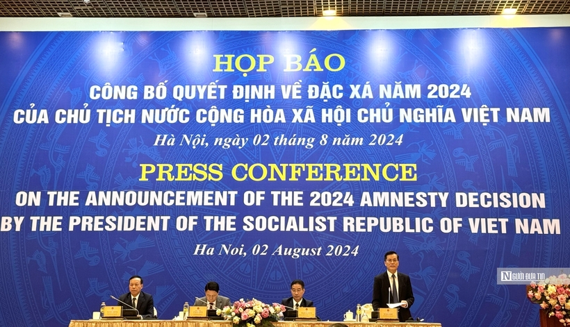 Phiên họp báo công bố Quyết định về đặc xá năm 2024 của Chủ tịch nước sáng 2/8.