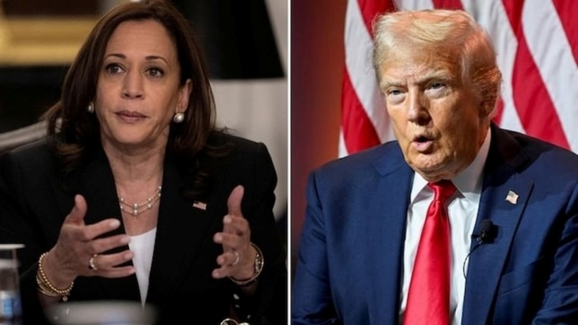 Phó Tổng thống Mỹ Kamala Harris (bên trái) và cựu Tổng thống Mỹ Donald Trump. Ảnh: Reuters