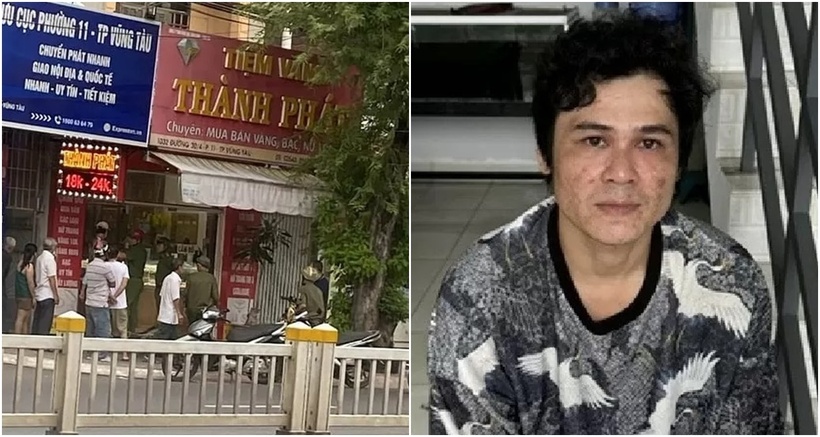 Bắt tại trận đối tượng Nguyễn Tấn Lộc cướp tiệm vàng. (Ảnh: Báo Công thương)