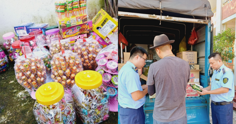 Lực lượng chức năng kiểm tra, thu giữ hàng nghìn sản phẩm nhập lậu. Ảnh: Tổng cục QLTT.