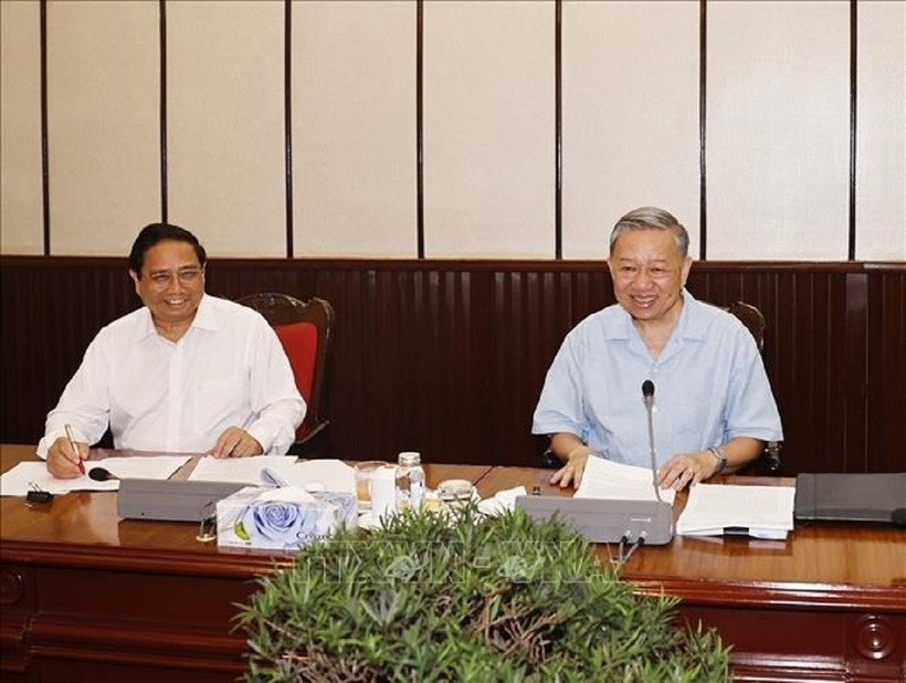 Tổng Bí thư, Chủ tịch nước Tô Lâm phát biểu tại cuộc họp lãnh đạo chủ chốt. Ảnh: Trí Dũng/ TTXVN