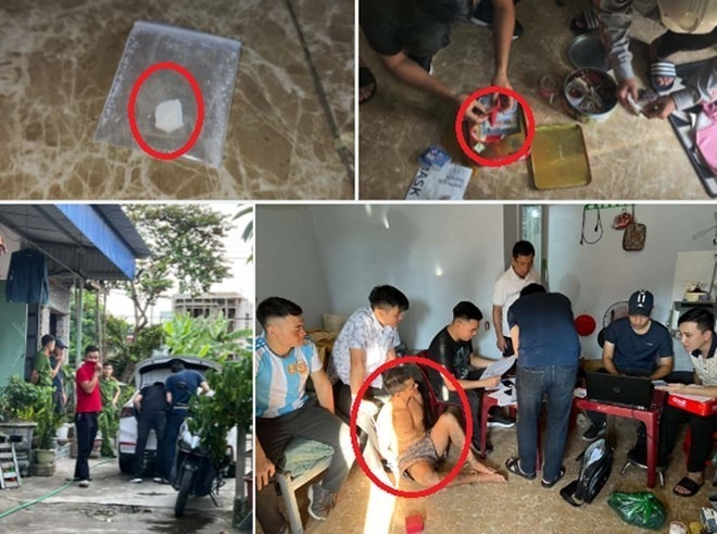 Công an huyện An Lão bắt giữ đối tượng Ngô Văn Tùng và tang vật thu giữ. Ảnh: Công an TP Hải Phòng