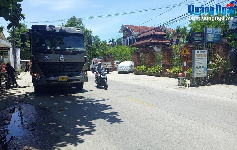 Hiện trường xảy ra vụ tai nạn. Ảnh: Báo Quảng Ngãi.