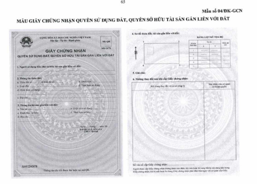 Mẫu sổ đỏ mới thực hiện từ ngày 1/8.