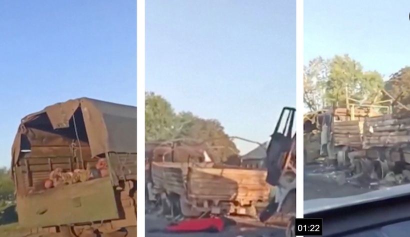 Ukraine tung video ghi lại bằng chứng thiệt hại nặng của Nga ở Kursk. Ảnh cắt từ clip