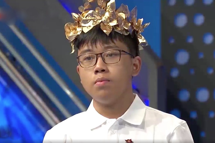 Nguyễn Nguyên Phú (THPT chuyên Đại học Sư phạm Hà Nội) giành vòng nguyệt quế tuần. Ảnh: VTC News
