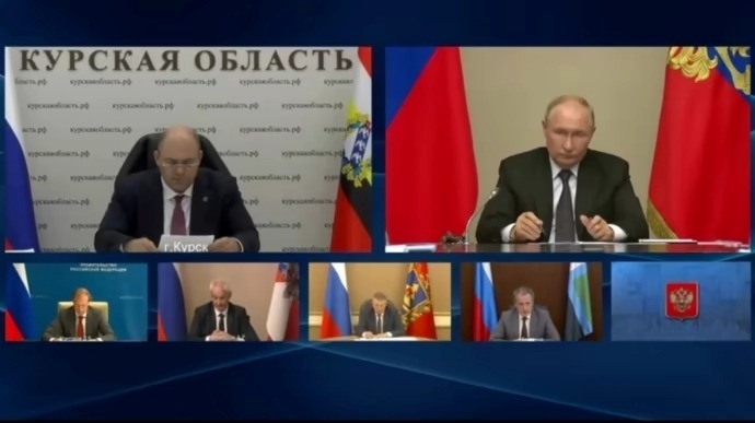 Tổng thống Nga Vladimir Putin trong cuộc họp trực tuyến với các quan chức cấp cao quân đội. Ảnh: Pravda